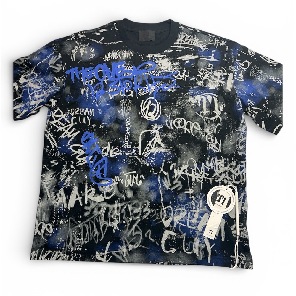MNML Los Angeles Graphic Graffiti T-Shirt Men’s Large Black 100% Cotton NWT